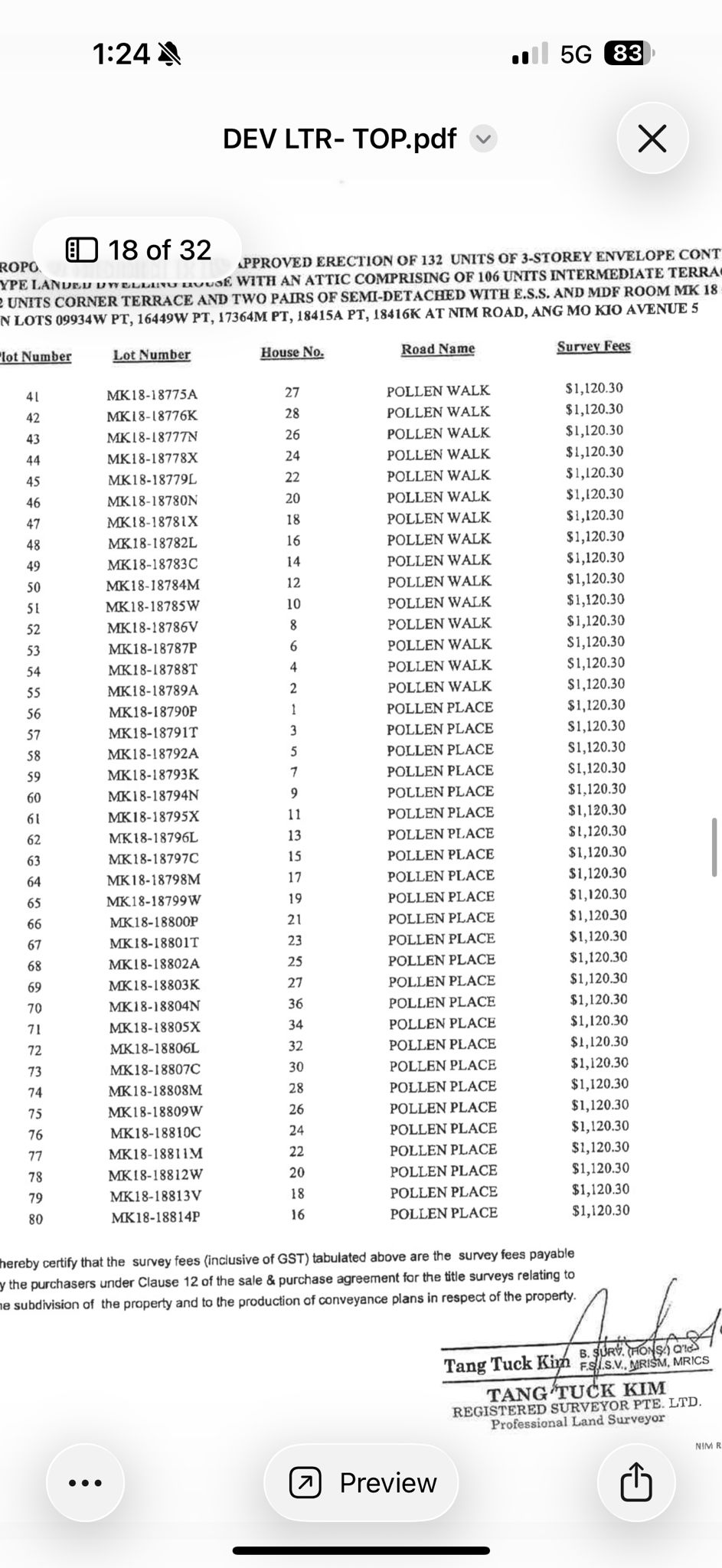 TOP notice received & key collection appointment logistics