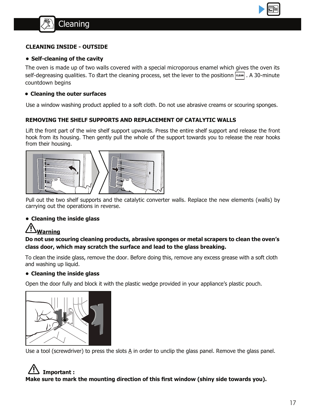 How to unclip the wire shelf supports and take the glass panel out of the door for a deep clean.