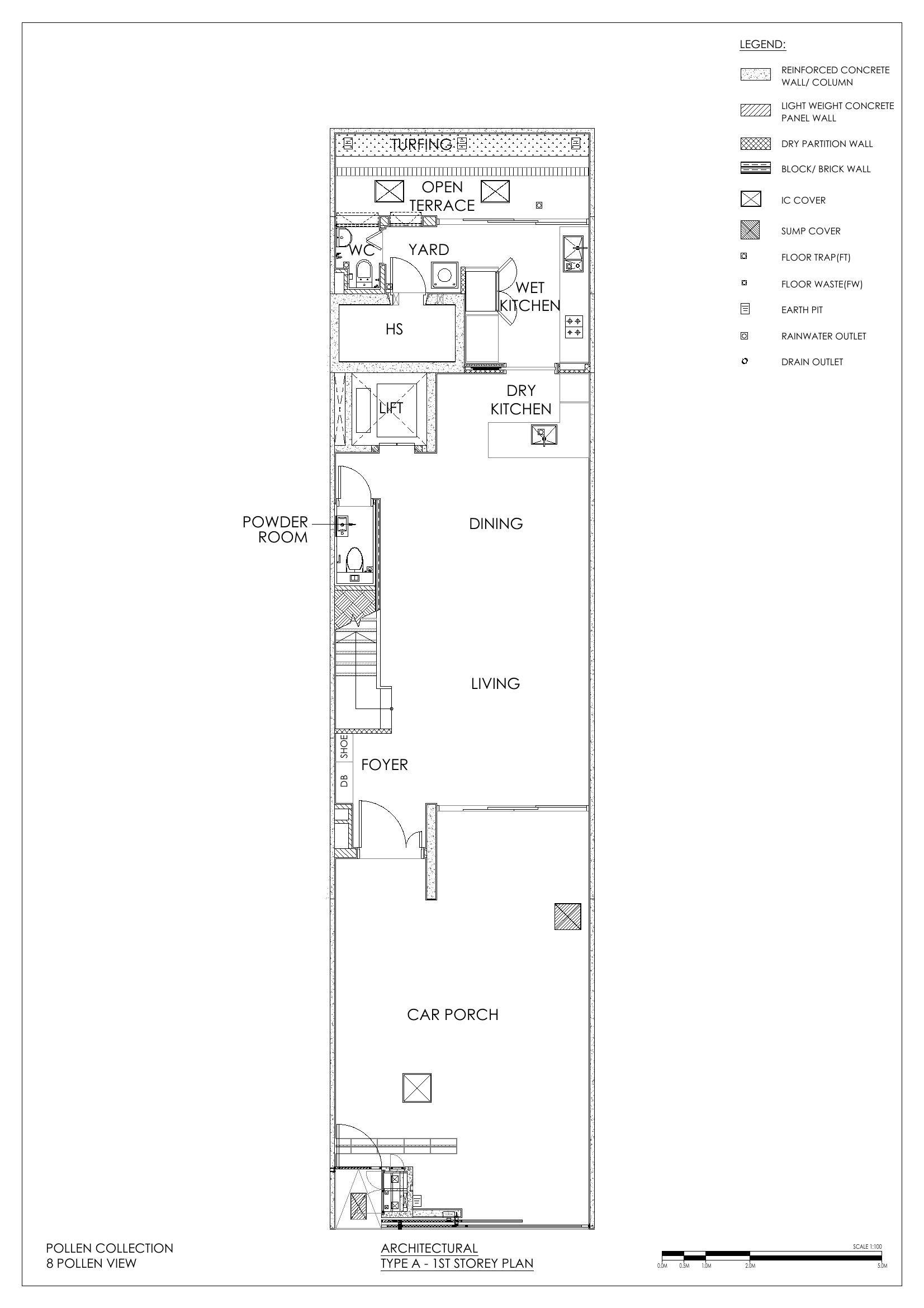 1st Storey (car porch, foyer, living, dining, wet/dry kitchen, yard, powder room, lift, HS/storeroom)