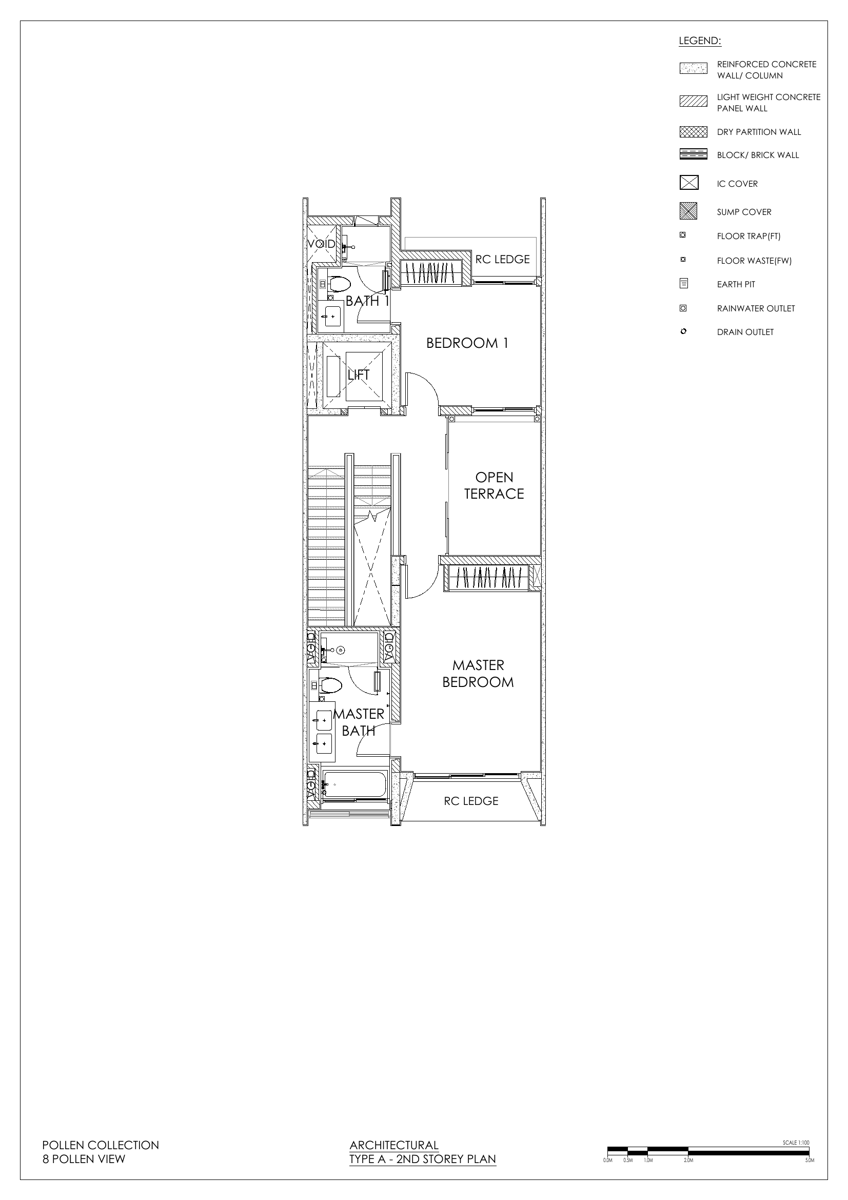 2nd Storey (Master Bedroom + bath, Bedroom 1 + Bath 1)