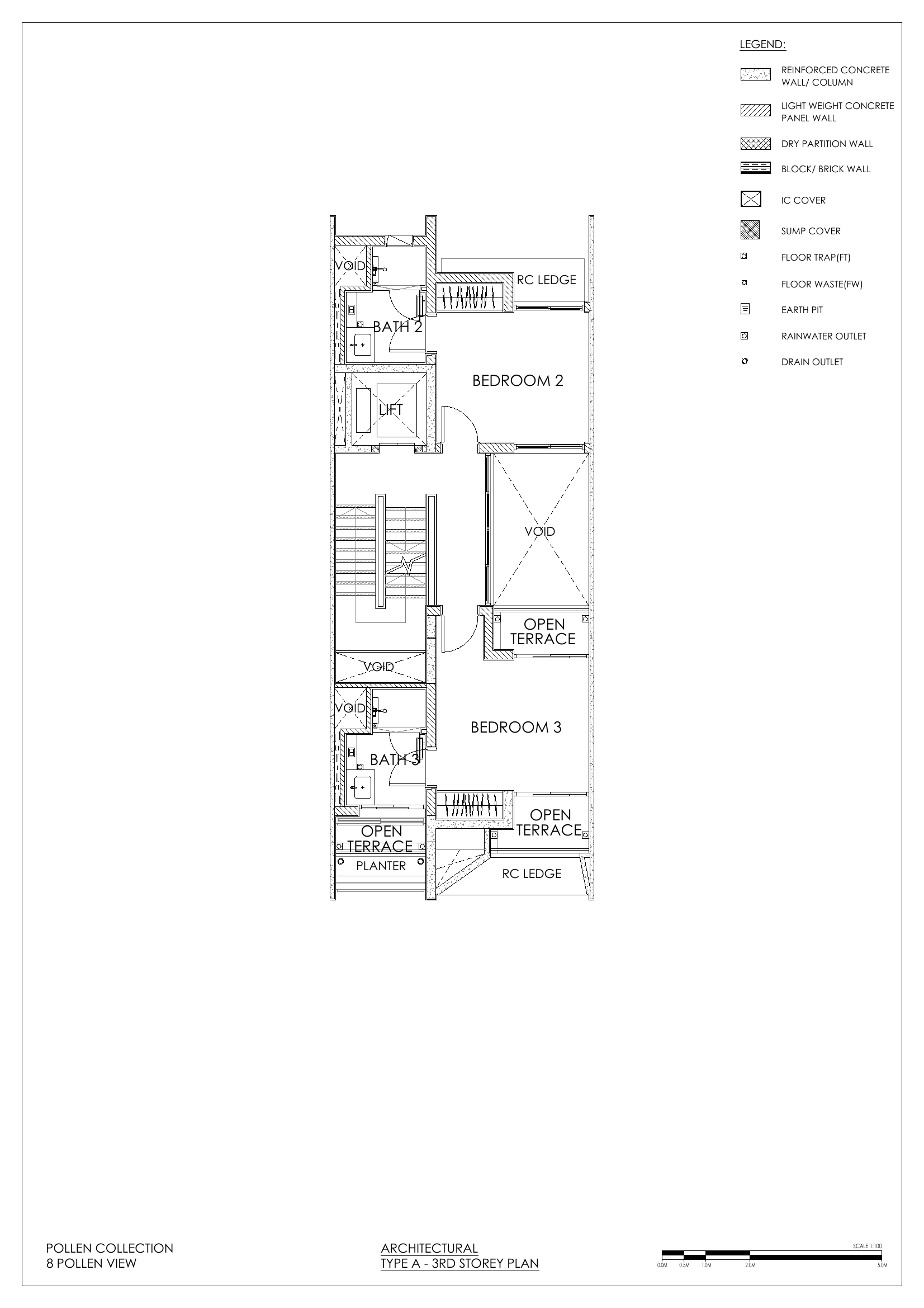 3rd Storey (Bedroom 2 + Bath 2, Bedroom 3 + Bath 3)