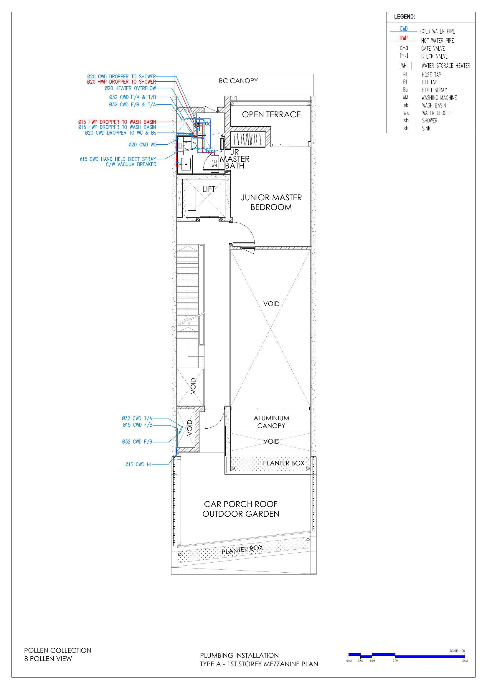 1st Storey Mezzanine (Junior Master Bath water heater)