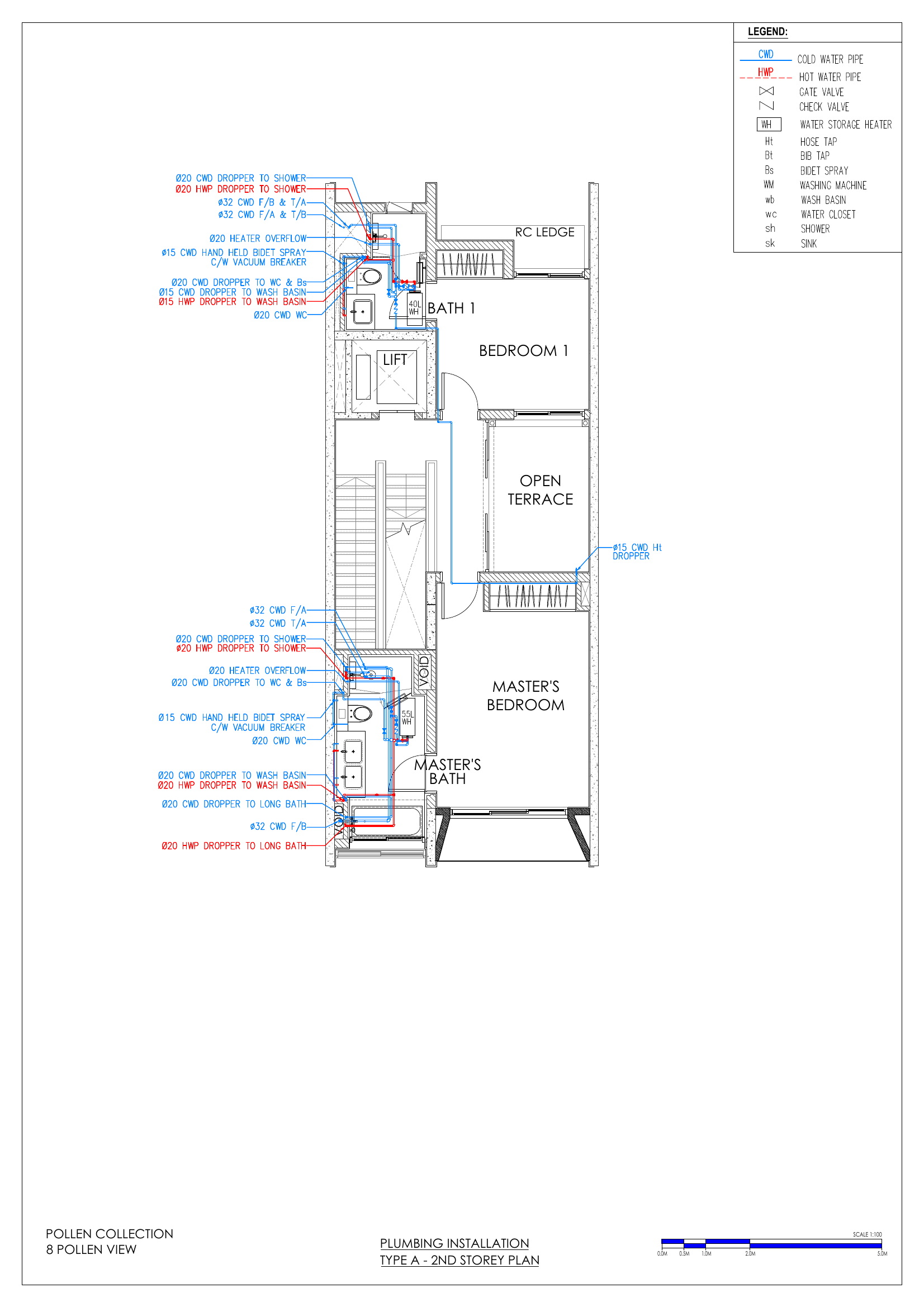 2nd Storey (Bath 1 and Master's Bath water heaters)
